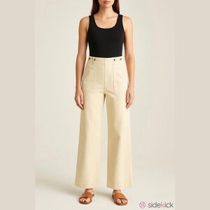 Pilcro The Kit High Rise Wide Leg Utility Pants Ivory Size 30